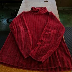 Red Big Land turtleneck sweater size L